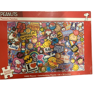 🆕 PEANUTS Patches 1000 Piece Puzzle SNOOPY CHARLIE BROWN Jigsaw 30 x 20”